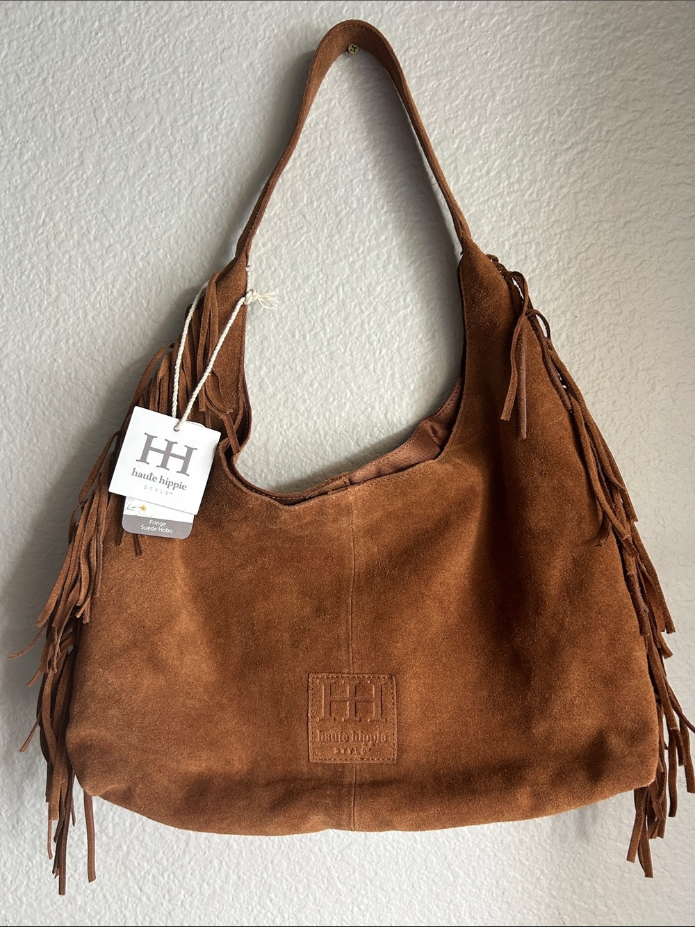 Haute Hippie Chestnut Suede Fringe Shoulder Bag